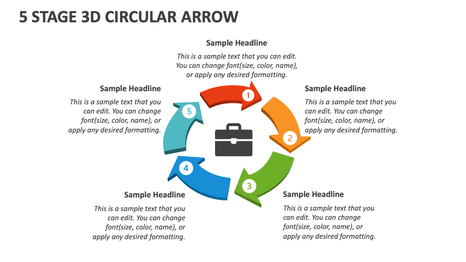 5 Stage 3d Circular Arrow - Slide 1