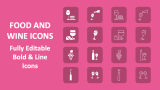 Food and Wine Icons - Slide 1