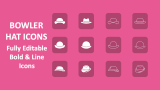 Bowler Hat Icons - Slide 1