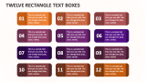 Twelve Rectangle Text Boxes - Slide 1