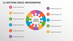 11 Section Circle infographic - Slide 1