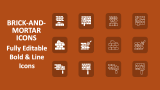 Brick and Mortar Icons - Slide 1
