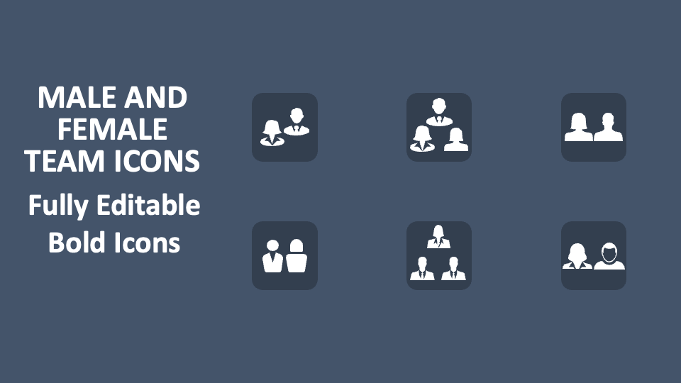 Male and Female Team Icons for Google Slides and PowerPoint