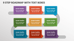 9 Step Roadmap with Text Boxes - Slide 1