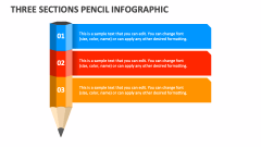 Three Sections Pencil Infographic - Slide 1