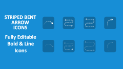 Striped Bent Arrow Icons - Slide 1