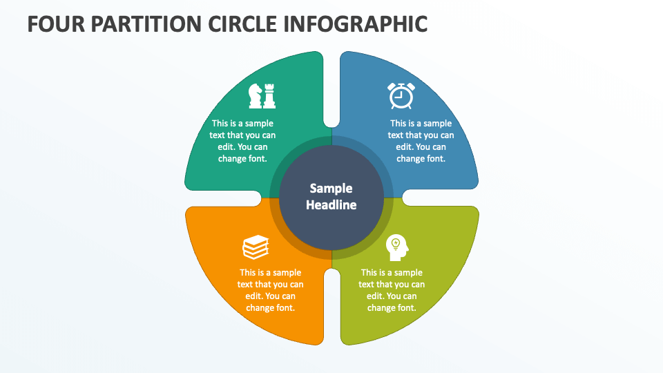 Four Partition Circle Infographic - Slide 1