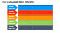 Five Linear List Items Diagram - Slide 1