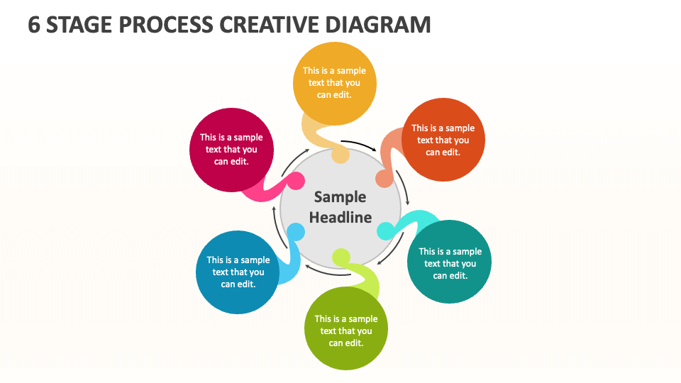 6 Stage Process Creative Diagram - Slide 1