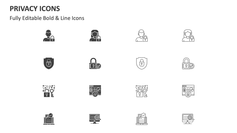 Privacy Icons for Google Slides and PowerPoint