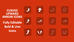 Curved Upward Arrow Icons - Slide 1