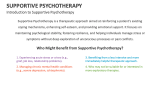 Introduction to Supportive Psychotherapy - Slide 2
