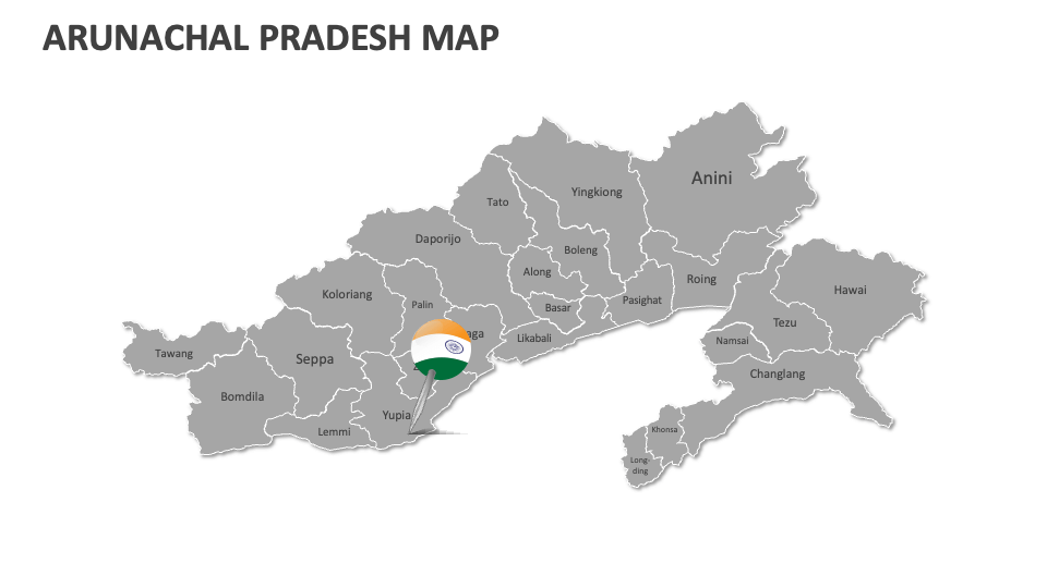 Arunachal Pradesh Map for Google Slides and PowerPoint - PPT Slides