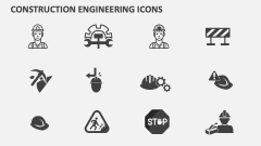 Construction Engineering Icons - Slide 1