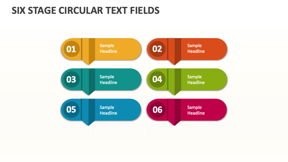 Six Stage Circular Text Fields - Slide 1