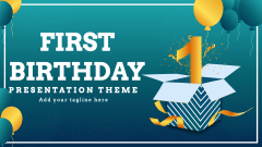 First Birthday Presentation Template - Slide 1