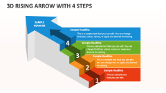 3D Rising Arrow with 4 Steps - Slide 1