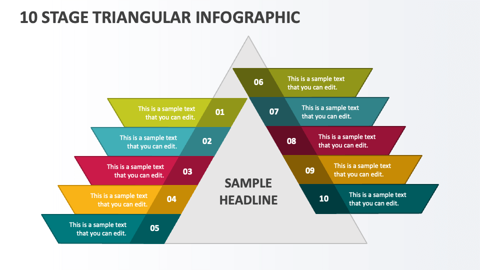 10 Stage Triangular Infographic - Slide 1