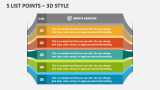 5 List Points – 3d Style - Slide 1