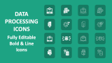 Data Processing Icons - Slide 1