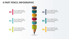 6 Part Pencil infographic - Slide 1
