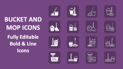 Bucket and Mop Icons - Slide 1