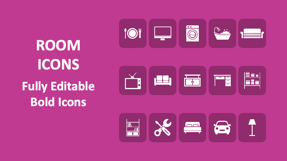 Room Icons for Google Slides and PowerPoint