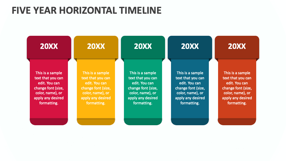Five Year Horizontal Timeline - Slide 1