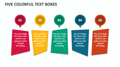 Five Colorful Text Boxes - Slide 1