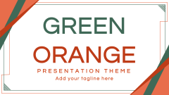 Green Orange Presentation Theme - Slide 1
