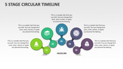 5 Stage Circular Timeline - Slide 1