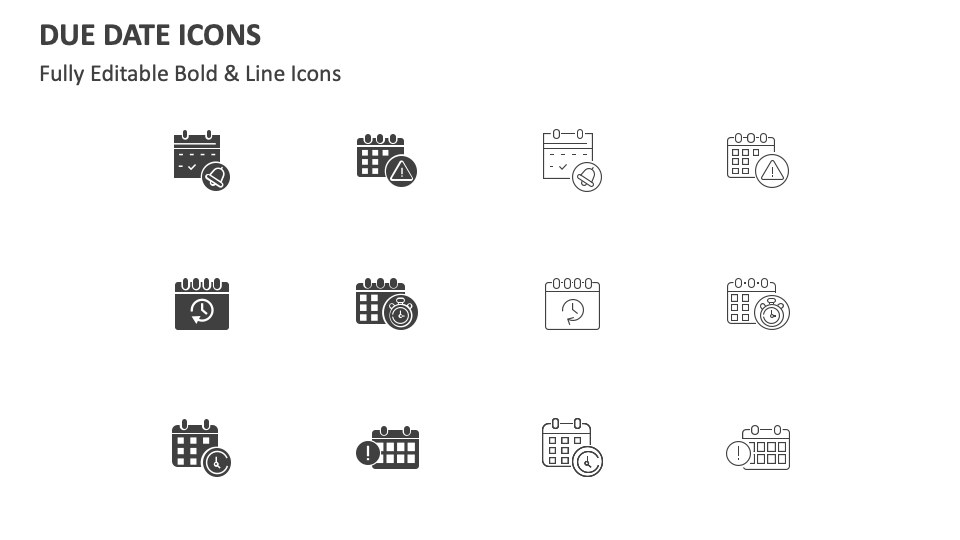 Due Date Icons for Google Slides and PowerPoint
