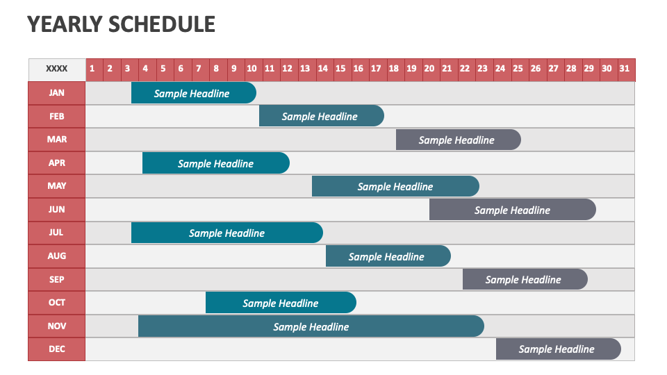 Yearly Schedule PowerPoint and Google Slides Template - PPT Slides