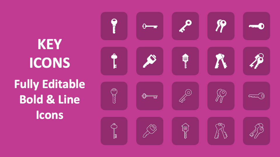 Key Icons for Google Slides and PowerPoint