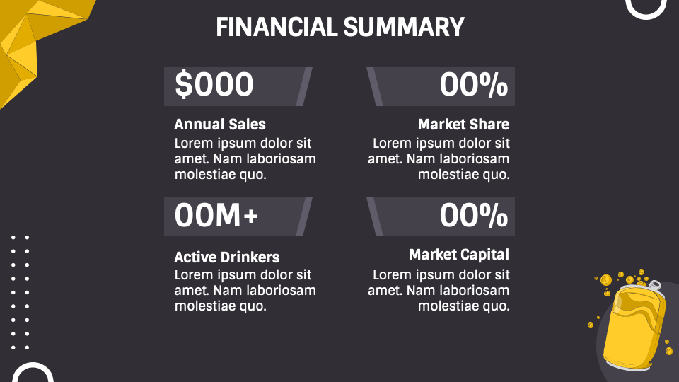 Energy Drink Pitch Deck Template for Google Slides and PowerPoint