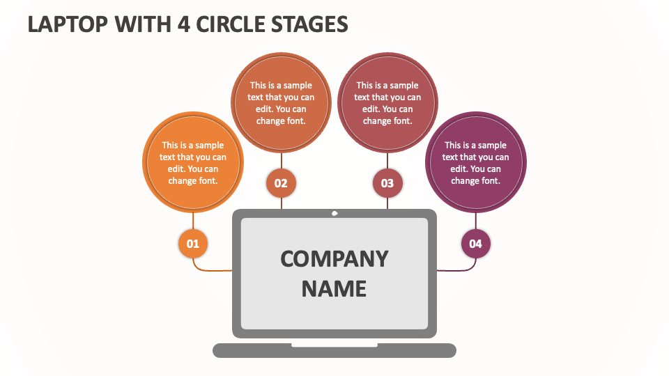 Laptop with 4 Circle Stages - Slide 1