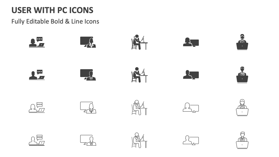 User With PC Icons for Google Slides and PowerPoint