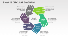 6 Hands Circular Diagram - Slide 1