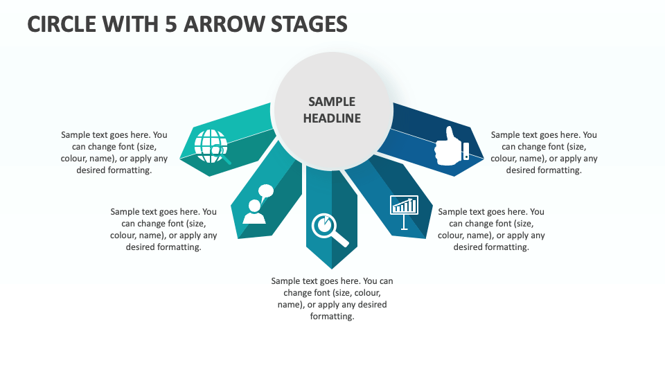 Circle with 5 Arrow Stages - Slide 1
