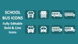 School Bus Icons - Slide 1