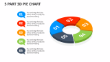 5 Part 3D Pie Chart - Slide 1