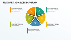 Five Part 3D Circle Diagram - Slide 1