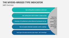 The Myers-Briggs Type Indicator Overview - Slide 1