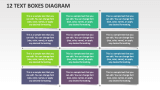 12 Text Boxes Diagram - Slide 1