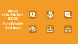 Video Conference Icons Slide 1
