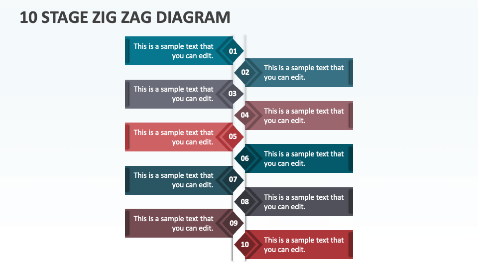 10 Stage Zig Zag Diagram - Slide 1