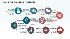 10 Circular Steps Timeline - Slide 1