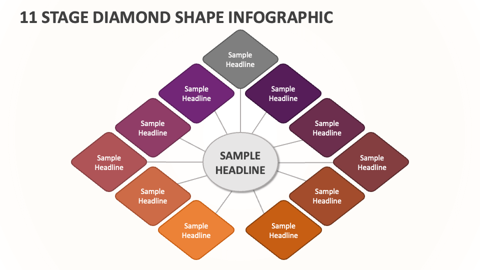 11 Stage Diamond Shape Infographic - Slide 1