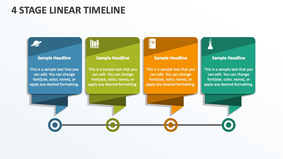 4 Stage Linear Timeline - Slide 1