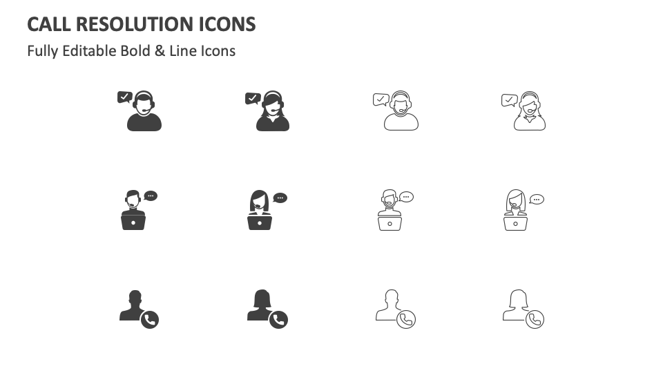 Call Resolution Icons for Google Slides and PowerPoint